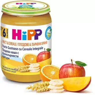 Hipp Био Плодова Каша С Пълнозърнести Култури 6м+ Арт. № 4800 190g стек 6бр
