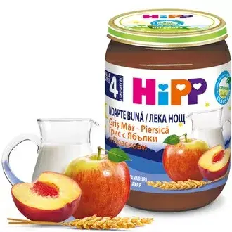 Hipp Био Млечна Каша Грис С Ябълки И Праскови 6м+ Арт. № 5509 190g стек 6бр