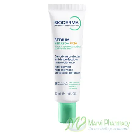 Bioderma Sébium Kerato+ Защитен гел-крем против несъвършенства, SPF30, 30 мл.