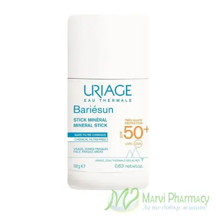 Uriage Bariesun Skin Shield Минерален стик за лице SPF50+ 18г