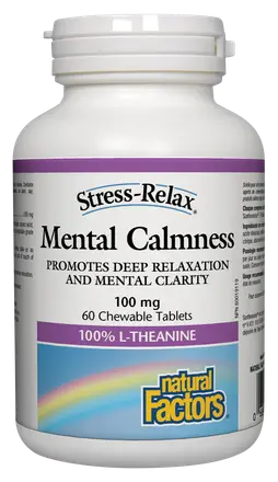 Natural Factors Mental Calmness Stress-Relax 100 mg x 60 дъвчащи таблетки