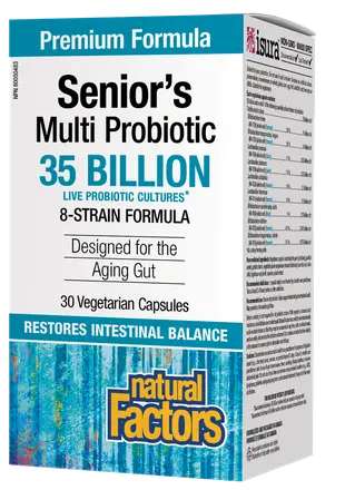 Natural Factors Мултипробиотик за възрастни 35 млрд. активни пробитоици, 8 щама формула х 30 V капсули