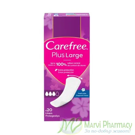 Carefree Plus Large Дамски eжедневни превръзки, х20 броя