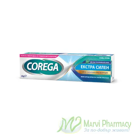 COREGA Extra Strong Фиксиращ крем за зъбни протези (ОРИГИНАЛЕН ВКУС), 40 мл