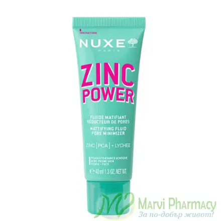 Nuxe Zinc Power Матиращ флуид минимизиращ порите, 40 мл