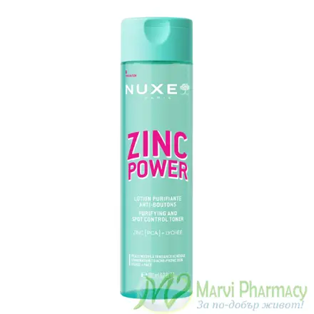 Nuxe Zinc Power Почистващ тонер за лице против несъвършенства, 200 мл