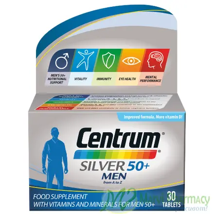 Centrum A-Z MEN Silver 50+ Мултивитамини за мъже x 30 табл.