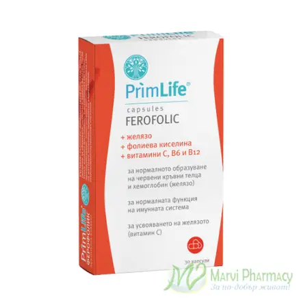 Primlife ferofolic Ферофолик, 30 капсули