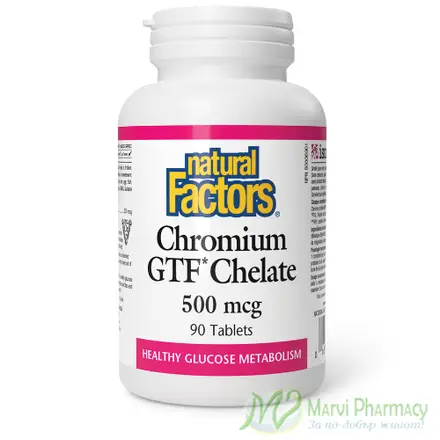Natural Factors Хром GTF (хелат) 500 µg х 90 таблетки