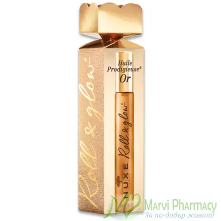 Nuxe Prodigieuse Roll-on and Glow Мултифункционално сухо масло със златни частици, 8 мл
