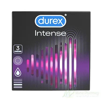 DUREX Intense Презервативи оребрени и с точки + стимулиращ гел 3бр./опак.