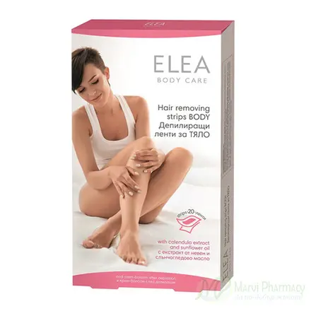 ELEA Body Care Депилиращи ленти за тяло с екстракт от невен и слънчогледово масло 20бр.