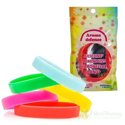 Aroma Defence Силиконова флуорисцентна гривна против комари за възрастни и деца 1бр.