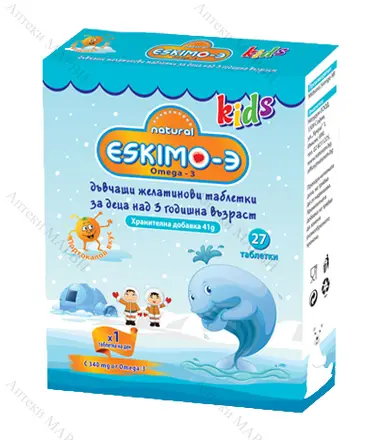 ЕСКИМО-3 Кидс Рибено масло за деца 27 дъвчащи табл.