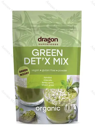Dragon Superfoods БИО Микс Зелен Детокс - 4 зелени супер храни, 200 г