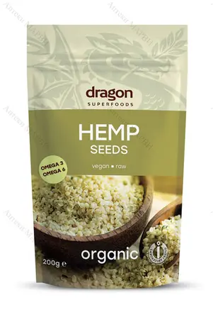 Dragon Superfoods БИО Конопено семе (белено), 100 г