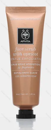 APIVITA Face Scrub, Нежен ексфолиант за лице - фино смлени костилки от кайсия, 50 мл.