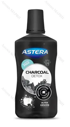 Astera CHARCOAL DETOX / Астера, Вода за уста - с Активен въглен, 300 мл.