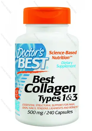 Doctor's Best, Колаген тип 1 и 3, 500 мг., 240 капс.
