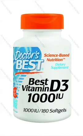 Doctor's Best, Витамин D3, 1000 IU, 180 софтгел капс.