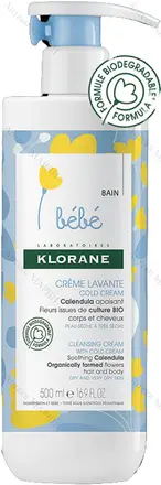 KLORANE Bebe / КЛОРАН Бебе, Измиващ подхранващ крем с колд крем - за бебета, 500 мл.