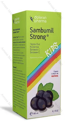 Sambumil Strong /Самбумил Стронг сироп за деца за имунитет с вкус на малина, 100мл