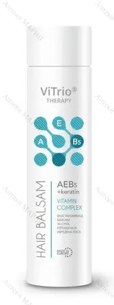 ViTrio Therapy / ВиТрио, Възстановяващ балсам (за суха, изтощена и увредена коса) - витамини А, E и Д-пантенол + кератин, 250 мл.