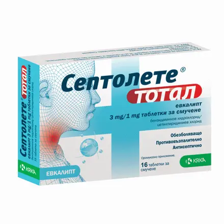 СЕПТОЛЕТЕ TOTAL пастили 3/1мг.х16