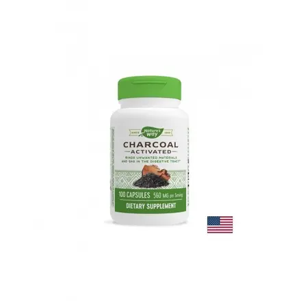 Charcoal Activated/ Активен въглен 280 mg х 100 капсули Nature’s Way