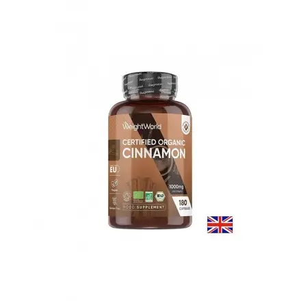 Контрол на теглото и кръвната захар - Цейлонска канела (органик), 1000 mg х 180 капсули Weight Worl