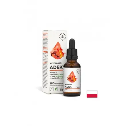 Подпомага костите, зъбите и имунитета - Витамин А, К2, D3, E - 30 ml капки Aura Herbals