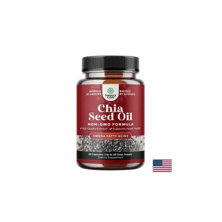 Чиа (масло от семена) Омега-3 за сърцето и съдовете 500 mg, 60 капсули