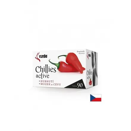 Chillies Active с гарциния камбоджа 1251 mg, зелен чай 282 mg и лют червен пипер 150 mg – За отслабване, 90 таблетки