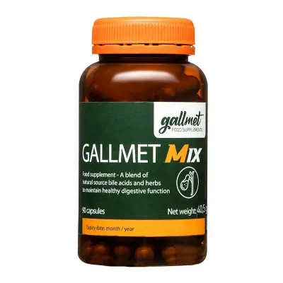 GALLMET FOOD SUPPLEMENTS / GALLMEТ MIX / ВОЛСКА ЖЛЪЧКА + РАСТИТЕЛНИ ЕКСТРАКТИ КАПС. X90