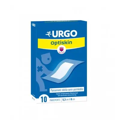 URGO OPTISKIN SEMI-PERMEABLE STERILE PLASTERS / УРГО ОПТИСКИН СТЕРИЛНИ ПОЛУПРОПУСКЛИВИ АДХЕЗИВНИ ПЛАСТИРИ 5.3СМ / 8СМ БР. X10