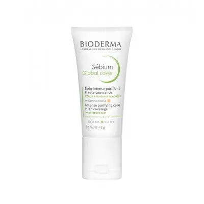 BIODERMA SEBIUM GLOBAL COVER / БИОДЕРМА СЕБИУМ ГЛОБАЛ КОВЪР ТОНИРАН КРЕМ ЗА ПРИКРИВАНЕ НА НЕСЪВЪРШЕНСТВА 30МЛ