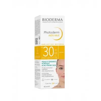 BIODERMA PHOTODERM AKN MAT MATTIFYING FLUID SPF30 / БИОДЕРМА ФОТОДЕРМ АКН МАТ МАТИРАЩ ФЛУИД ЗА ЛИЦЕ SPF30 40МЛ