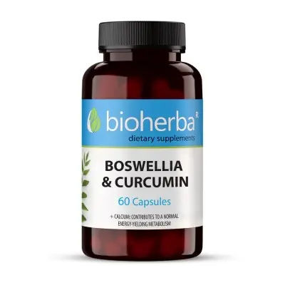 BIOHERBA BOSWELLIA AND CURCUMIN / ПЪЛЕН СПЕКТЪР БОСВЕЛИЯ И КУРКУМИН 460МГ КАПС. Х60