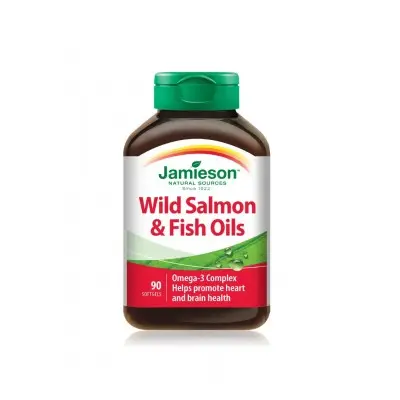 JAMIESON WILD SALMON & FISH OILS / ДЖЕЙМИСЪН РИБЕНО МАСЛО ОТ ДИВА СЬОМГА 1000МГ КАПС. X 90