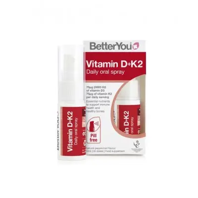 BETTER YOU VITAMIN D3+K2 DAILY ORAL SPRAY / БЕТЪР Ю ВИТАМИН D3 + K2 ОРАЛЕН СПРЕЙ 12МЛ