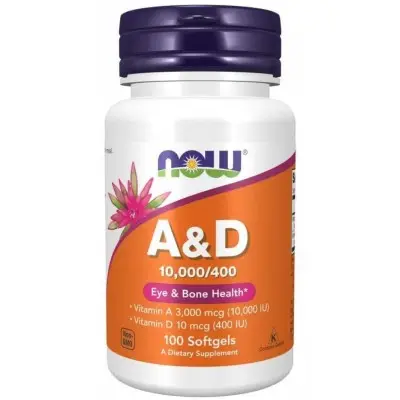 NOW FOODS ВИТАМИН A & D 10,000/400 IU ДРАЖЕТА X100