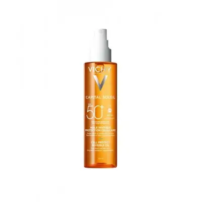 VICHY CAPITAL SOLEIL SPF50+ PROTECTIVE OIL / ВИШИ КАПИТАЛ СОЛЕЙЛ SPF50+ ЗАЩИТНО МАСЛО ЗА ЛИЦЕ, ТЯЛО И КРАИЩАТА НА КОСАТА 200 МЛ