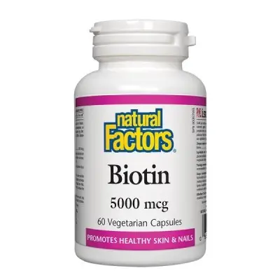 NATURAL FACTORS BIOTIN / БИОТИН 5000МКГ КАПС. Х60