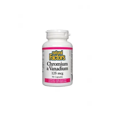 NATURAL FACTORS CHROMIUM + VANADIUM / ХРОМ + ВАНАДИЙ 125 МКГ КАПС. Х90