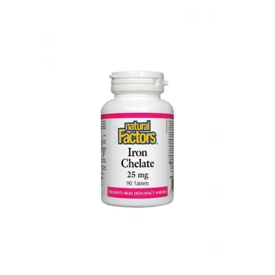 NATURAL FACTORS IRON CHELATE / ЖЕЛЯЗО (ХЕЛАТ) 25МГ ТАБЛ. Х90
