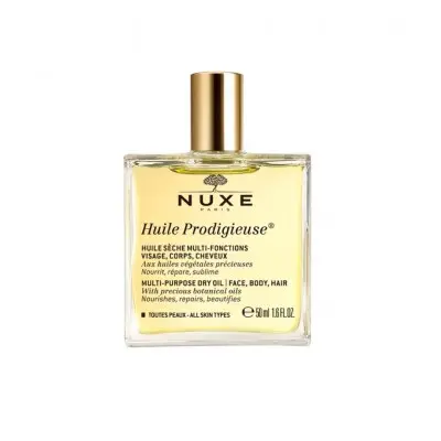 NUXE HUILE PRODIGIEUSE DRY OIL WITH BOTANICAL OILS FOR FACE, BODY AND HAIR / НУКС ПРОДИЖЬОЗ СУХО МАСЛО ЗА ЛИЦЕ, ТЯЛО И КОСА С РАСТИТЕЛНИ МАСЛА 50 МЛ