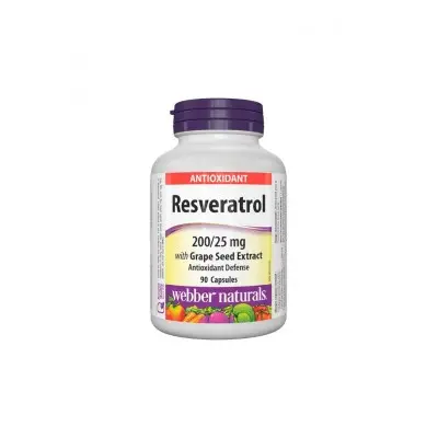 WEBBER NATURALS RESVERATROL / РЕСВЕРАТРОЛ С ГРОЗДОВО СЕМЕ 225МГ КАПС. Х 90