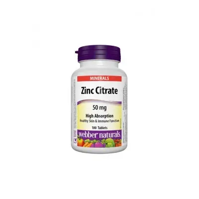 WEBBER NATURALS ZINC CITRATE / ЦИНК ЦИТРАТ 50МГ ТАБЛ. Х 180