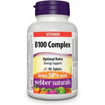 WEBBER NATURALS VITAMIN B100 COMPLEX / ВИТАМИН B КОМПЛЕКС ТАБЛ. Х 90