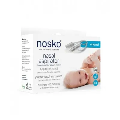 ABO PHARMA NOSKO BABY NOSE ASPIRATHOR / НОСКО BABY 0+ PLASTIC АСПИРАТОР ЗА НОС (ЗА ПРАХОСМУКАЧКА)